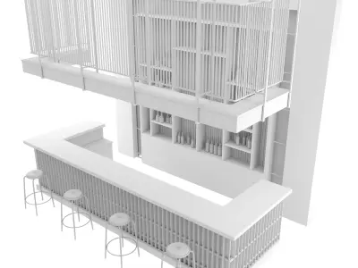 Loft  bar 3D model shop