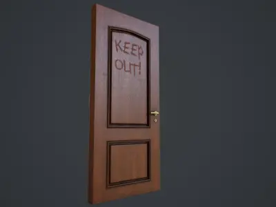 Interior Wooden Doors Set Low-poly 3D model
