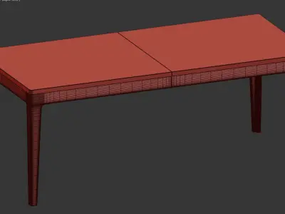 DINING TABLE 220 X 100 CM NORTHWOOD OAK TONE 3D model