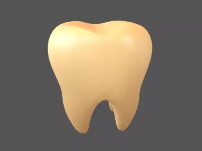 Tooth Emoji v1 003 Low-poly 3D model