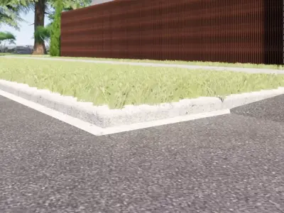 Curb stone and 90 degree angle 3D model