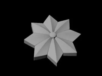 3 rosette star 3D model