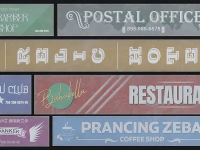 Billboard Pack Vol 01 - Asset Pack Low-poly 3D model