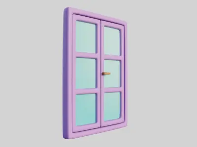 Cartoon Window 4a 3D model