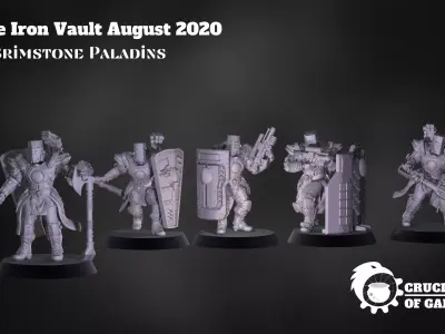 Brimstone Paladins pre-supported modular miniatures kit 3D print model
