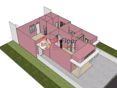 House 8x18m code 514 - Sketchup 3D model 3D model 3D model