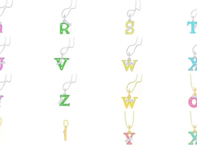  26 Kids A - Z Alphabet Pendant 3dm STL OBJ Detail Collection 3D Model Pack