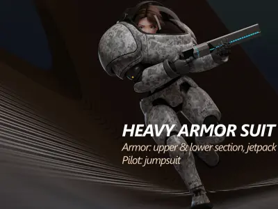 SERAPHIM TROOPER GIRL for Blender Low-poly 3D model