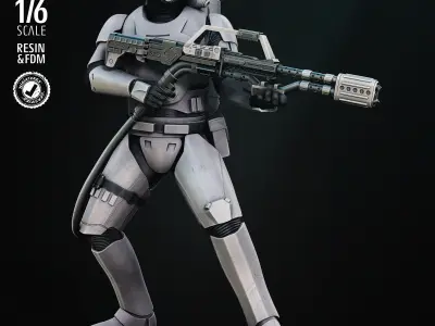 STAR WARS Flame Trooper Sculpture Tested for 3D printing 3D print model