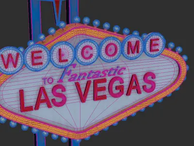 sign las vegas high-poly textured 3D model