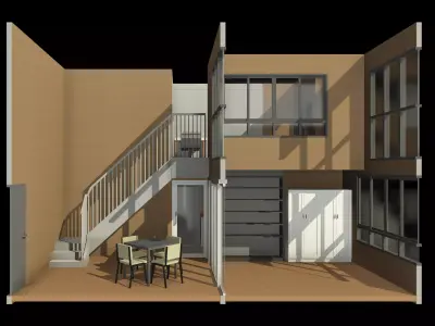 Double space apartment room by REVIT 25R14 3D model