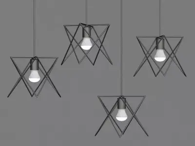 Simple Star Shaped Pendant Lights  Industrial 3D model