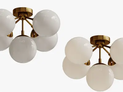 CEILING LAMP MODO 5 BRASS COLOR MILK 3D model