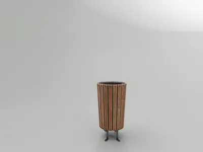 Modern Timber Street bin Vol 10 Game Ready PBR Low-poly 3Dmodel Low-poly 3D model