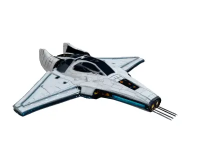 SciFi Starship Interceptor MKI Low-poly 3D model