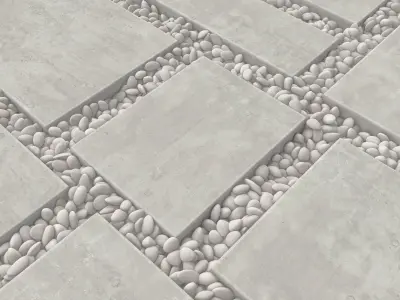 Paving tile pebble low oval n6 3D model