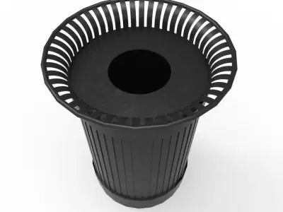 Street Bin Low-poly 3D model