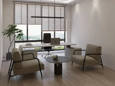 office design modern and minimal 3D model