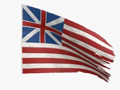 Grand Old Union Flag Low-poly 3D model