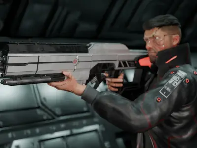 SCIFI Assault Rifle  Low-poly 3D model