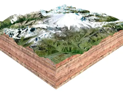 Mount Elbrus Russia 3D model