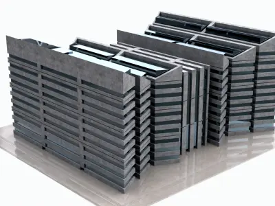 Modern Building Concept V301-LowPoly Low-poly 3D model