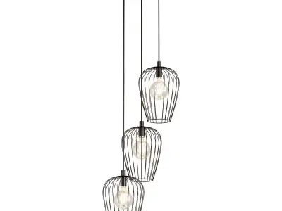 newtown three light cage pendant 3D model