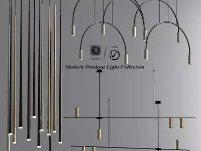 Modern Pendant Light Collection 3D model