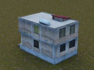 Rural Chinese Residential House Low-poly 3D model