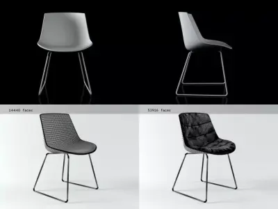 Flow chair sled base 3D model