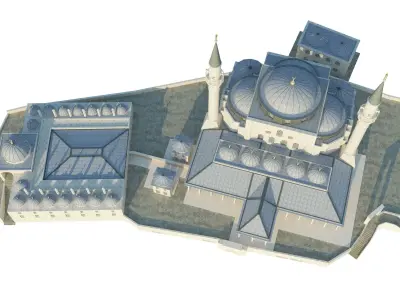 Mihrimah Sultan Mosque Low-poly 3D model
