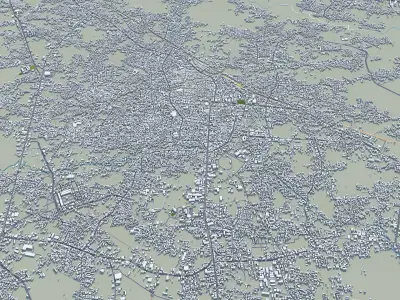 Tasikmalaya West Java Indonesia 25km Low-poly 3D model
