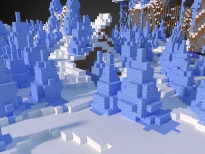 Minecraft Ice Spikes Biome Small Low-poly 3D model