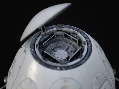 Space Rocket Low-poly 3D model