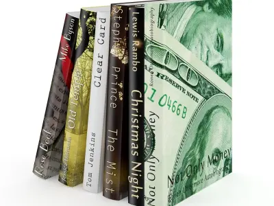 Books Set four stacked 3D model