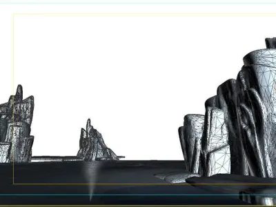 Cartoon Iceberg cliff sea Snow Mountain Ice Block ice field 3D model