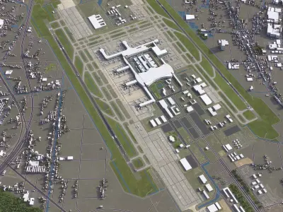 Hangzhou - Airport - HGH Low-poly 3D model