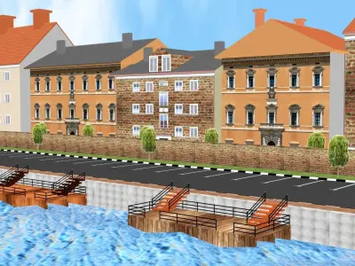 Low Poly Gaming Structures Kit 3D Model 2025 Low-poly 3D model