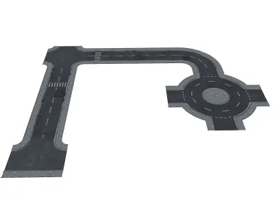 city road asset exta low poly Low-poly 3D model