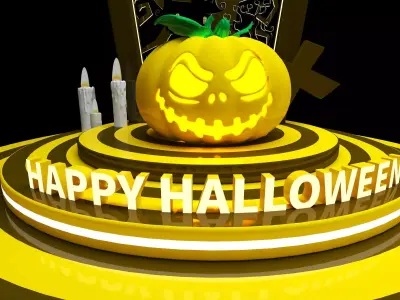 Cartoon Spooky Halloween Props Bundle Pack 04 Low-poly 3D model