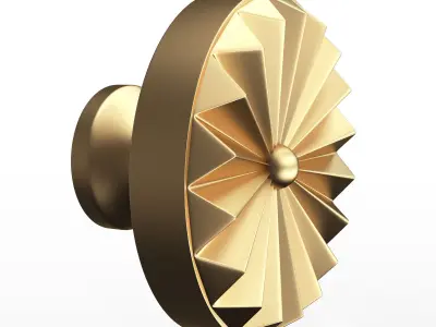 Classic Door Handle 01 Gold Low-poly 3D model