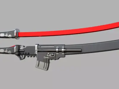 Cyberpunk Blade Katana 3D STL 3D print model