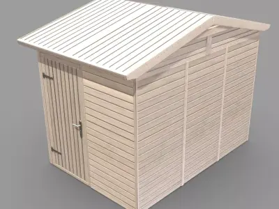 Wooden Garden Shed High-Poly Version 3D model