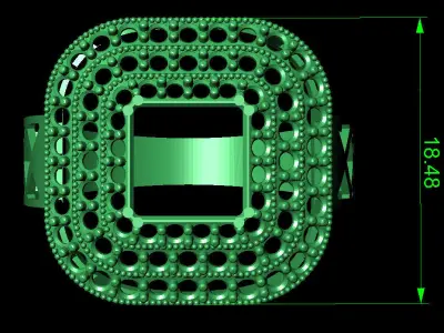 Women Ring 85 radiant cut diamond pyramid ring for women 3D print model