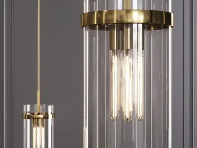 Restoration Hardware RAVELLE PENDANT 12 Brass 3D model