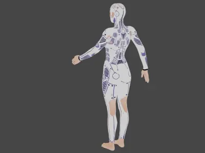 Cyber Female Low-poly 3D model