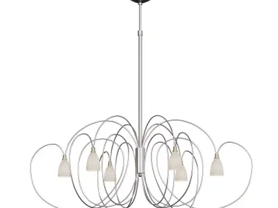 Hollander modern chandelier with glass shades 3D model