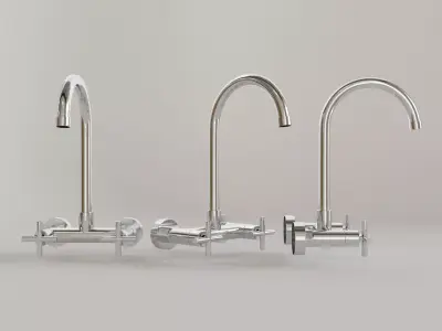 Luxury Dual Handle Kitchen Sink Tap 3D model