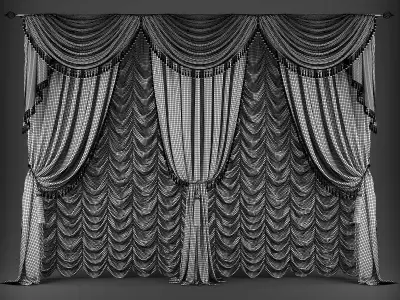 Curtain 3D model 341 Low-poly 3D model
