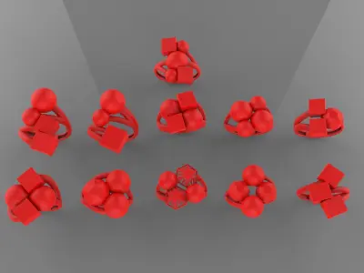 11 New Rings light weight hight quality ring jewelry 3D print model